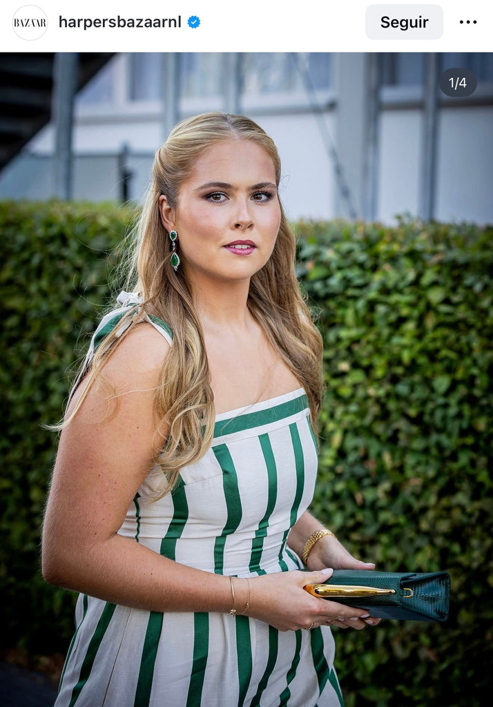 Princess Amalia of the Netherlands wearing Nina Blanc