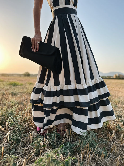 THE IVORY STRIPES LEA SKIRT