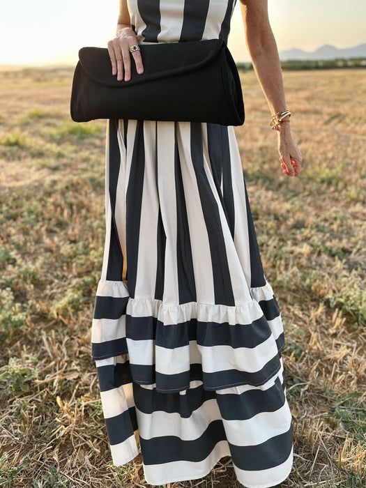 THE IVORY STRIPES LEA SKIRT