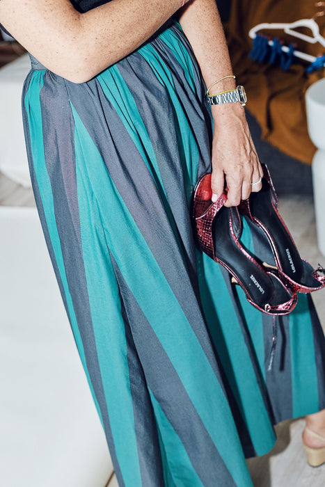 THE GREEN STRIPES CELINE SKIRT