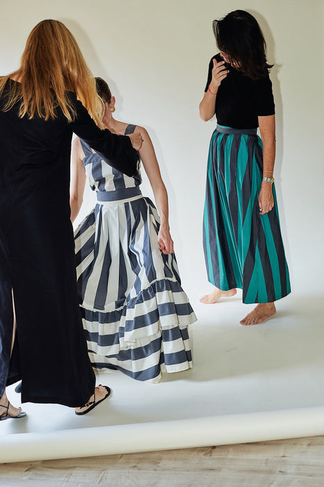 THE GREEN STRIPES CELINE SKIRT