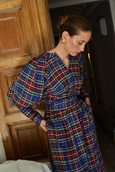 THE NAVY TARTAN CELINE SKIRT