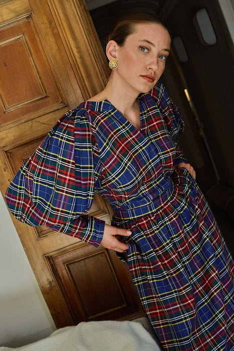 THE NAVY TARTAN ODILE BLOUSE