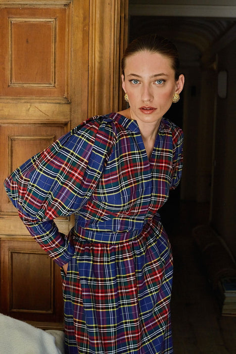 THE NAVY TARTAN CELINE SKIRT