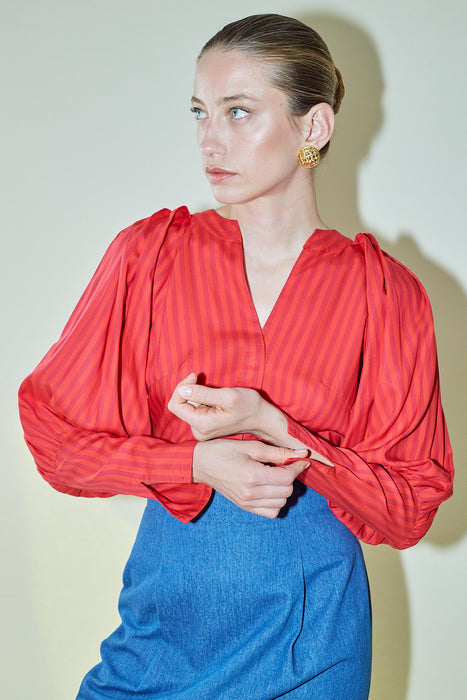 THE RED STRIPES ODILE BLOUSE