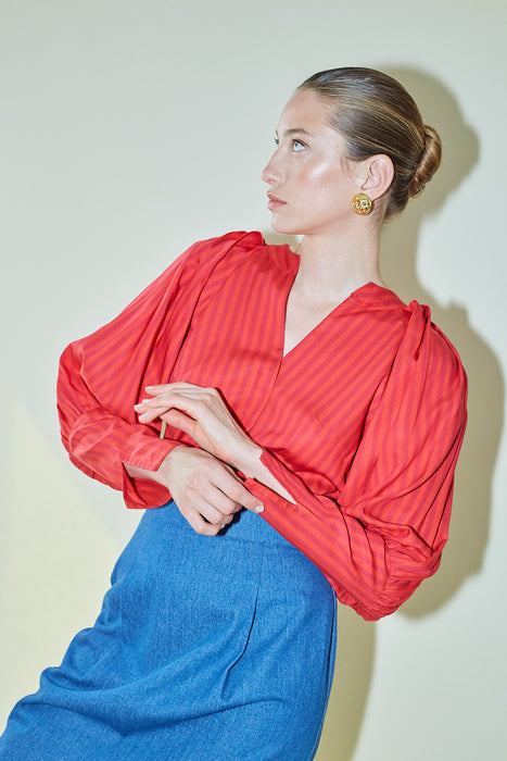 THE RED STRIPES ODILE BLOUSE