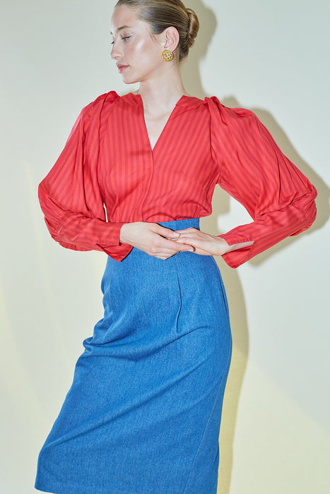 THE RED STRIPES ODILE BLOUSE