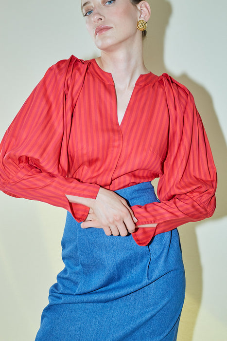 THE RED STRIPES ODILE BLOUSE