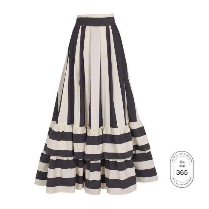 THE IVORY STRIPES LEA SKIRT