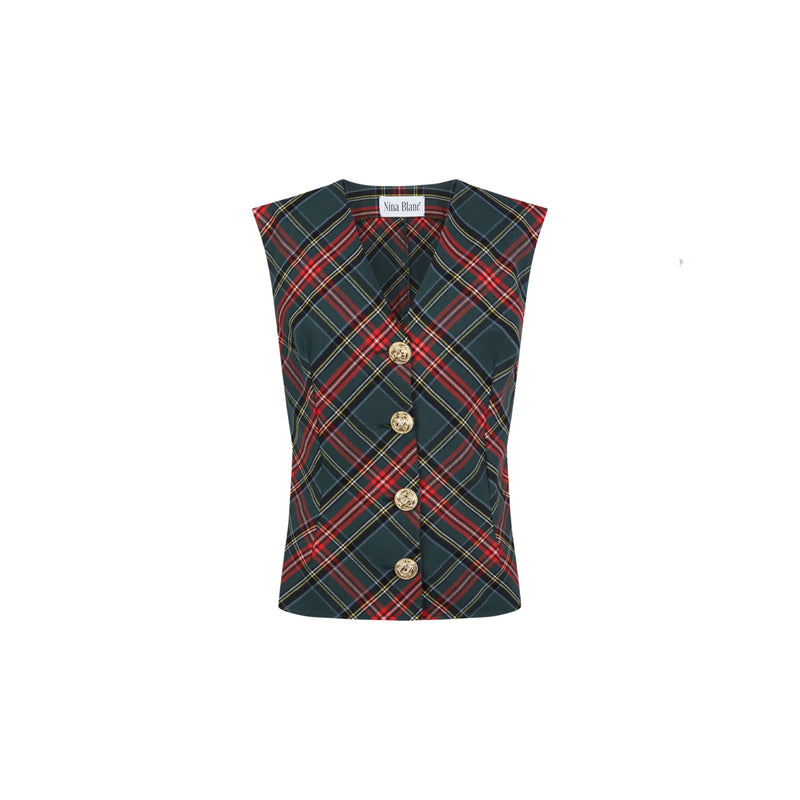 THE GREEN TARTAN VEST