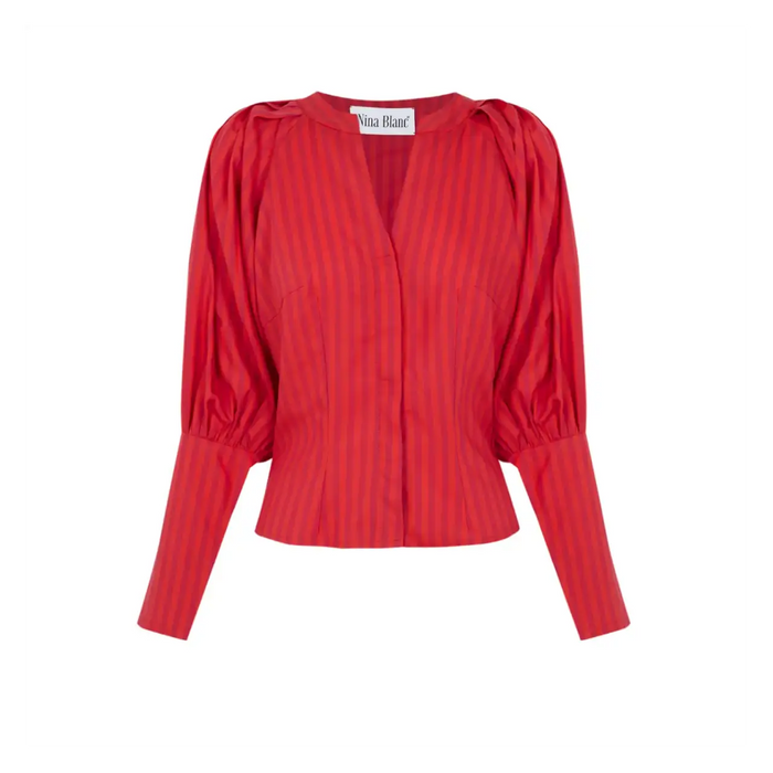 THE RED STRIPES ODILE BLOUSE