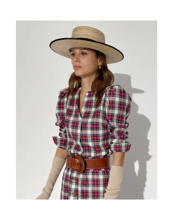 THE RED TARTAN NINA BLOUSE